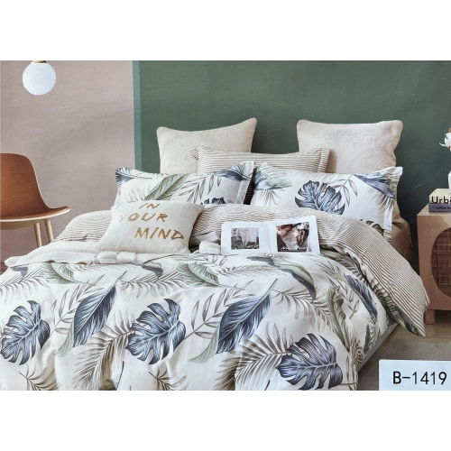 Pościel satyna bawełniana 160x200 Monstery paprocie